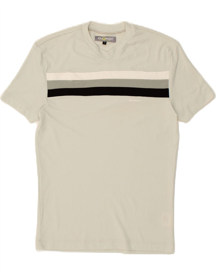 ENERGIE Boys T-Shirt Top 10-11 Years Medium Grey Colourblock Polyamide Vintage Energie and Second-Hand Energie from Messina Hembry 