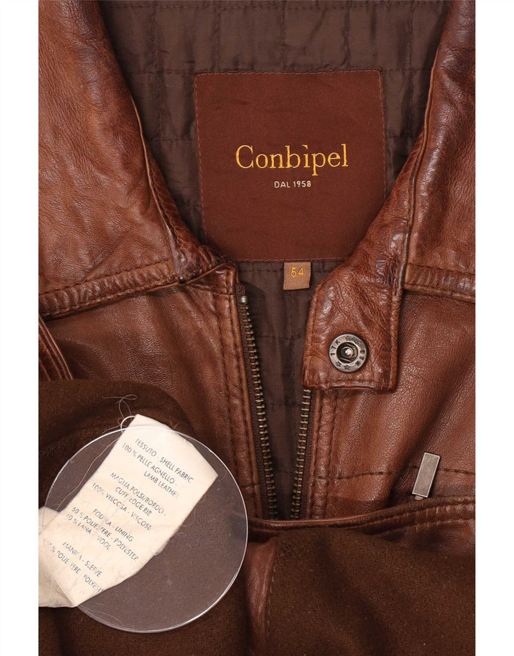 Мужская кожаная куртка Conbipel IT 54 XL Коричневая