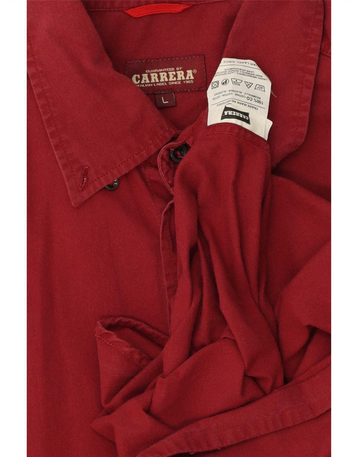 Мужская рубашка Carrera, большая бордовая, хлопок