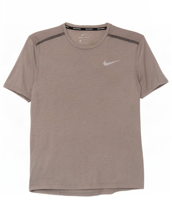 Мужская футболка Nike Dri Fit из полиэстера среднего серого цвета