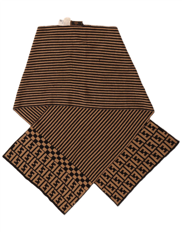 Женская шаль Fendi IT 42, средний размер, бежевая полоска, дизайнерская шерсть из мериносовой шерсти