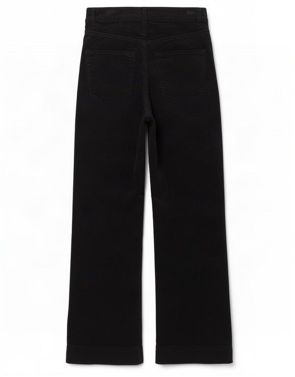 Женские вельветовые брюки-клеш Marks & Spencer UK 8, маленькие W26 L28, черные