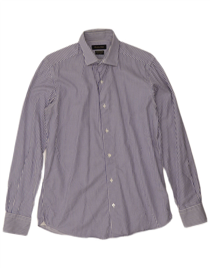 Мужская рубашка Massimo Dutti, размер 15 1/2 39, средний синий в тонкую полоску