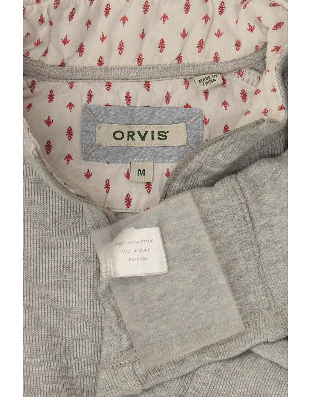 Женский свитер Orvis с воротником на молнии, Великобритания 14, средний серый хлопок