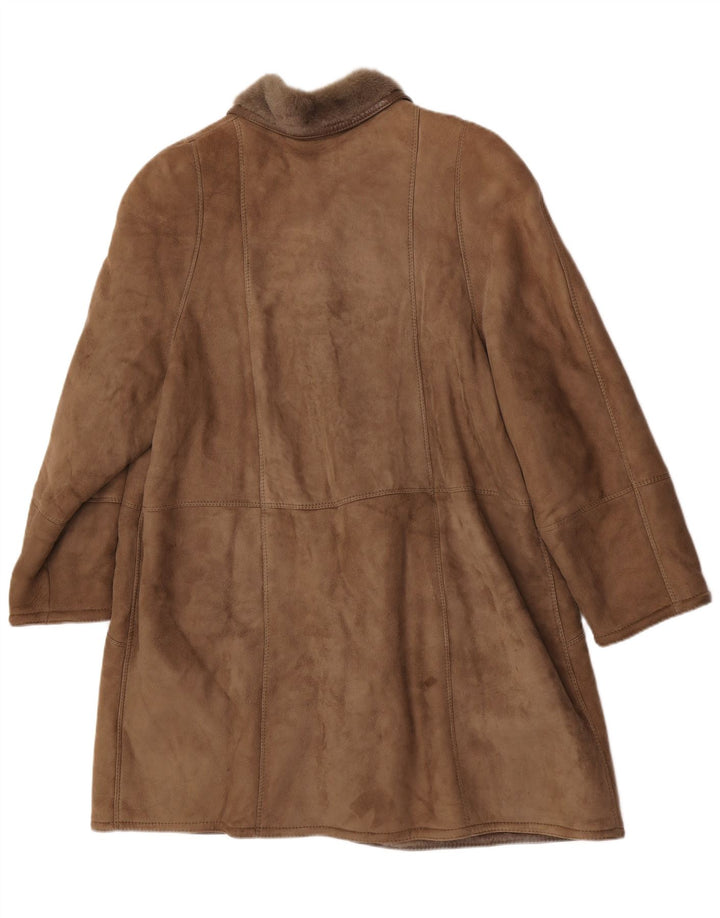 Skinni Женская дубленка оверсайз IT 50 XL Коричневая дубленка