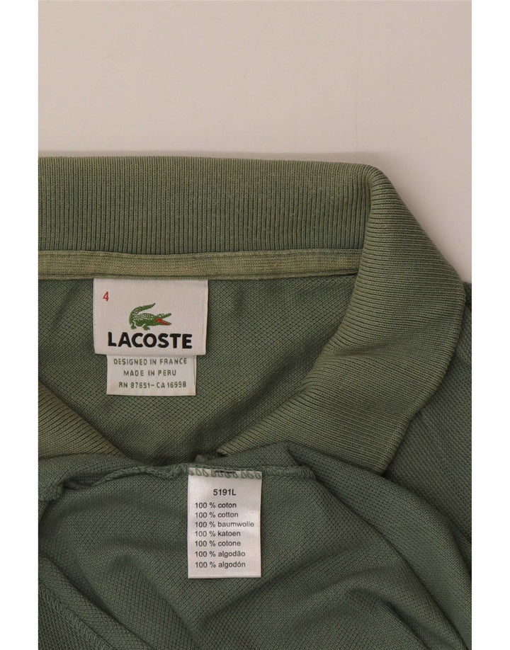 Мужская рубашка-поло Lacoste, размер 4, средний зеленый хлопок, хлопок