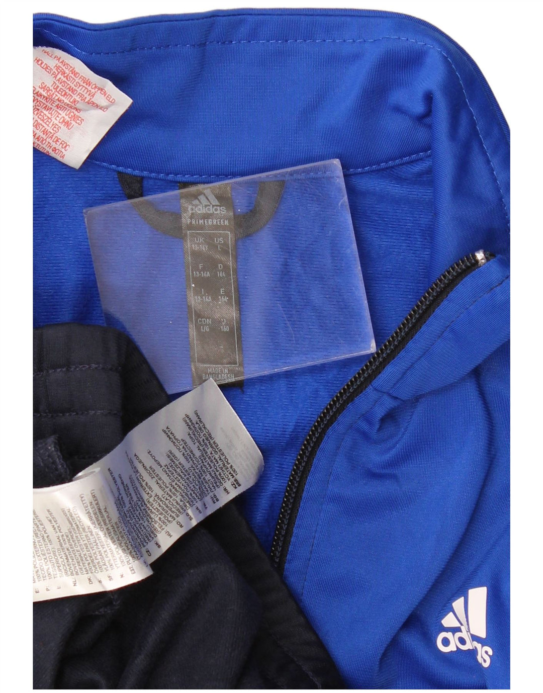 Спортивный костюм ADIDAS для мальчиков, верхняя куртка 13–14 лет, темно-синий с цветными блоками