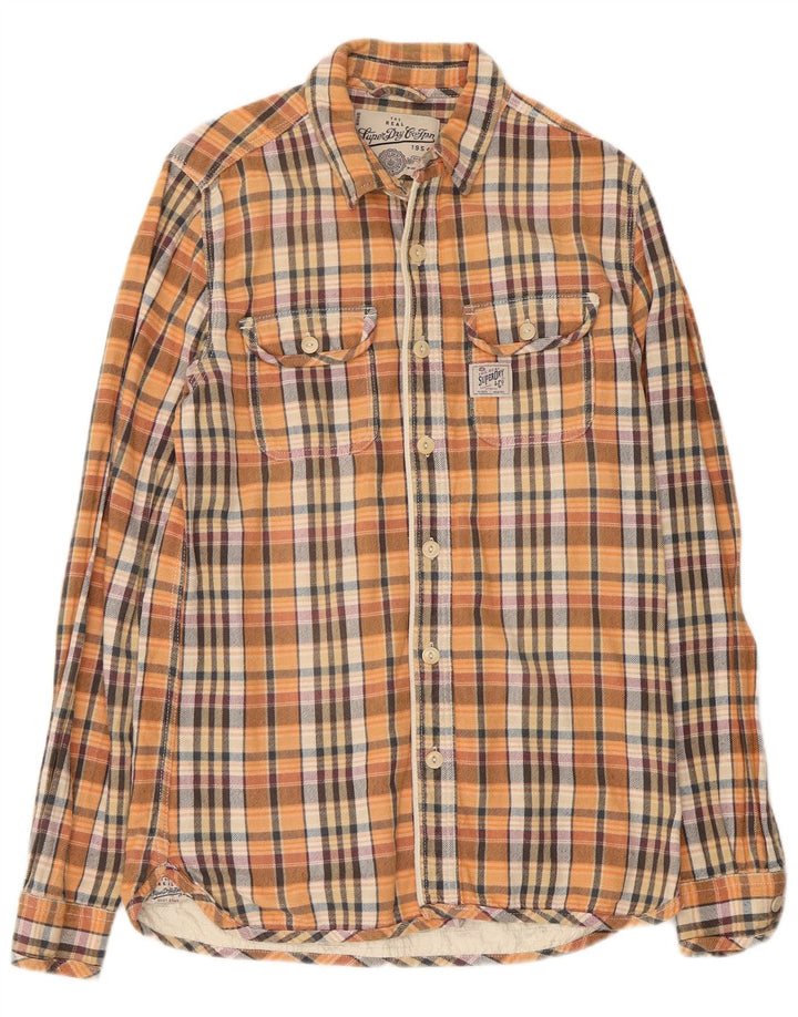 Мужская фланелевая рубашка Superdry, большая разноцветная клетка, хлопок