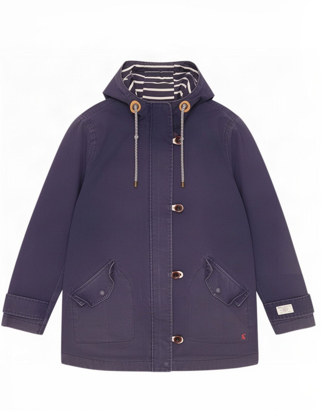 Женская дождевик с капюшоном Joules UK 12, средний темно-синий, хлопок