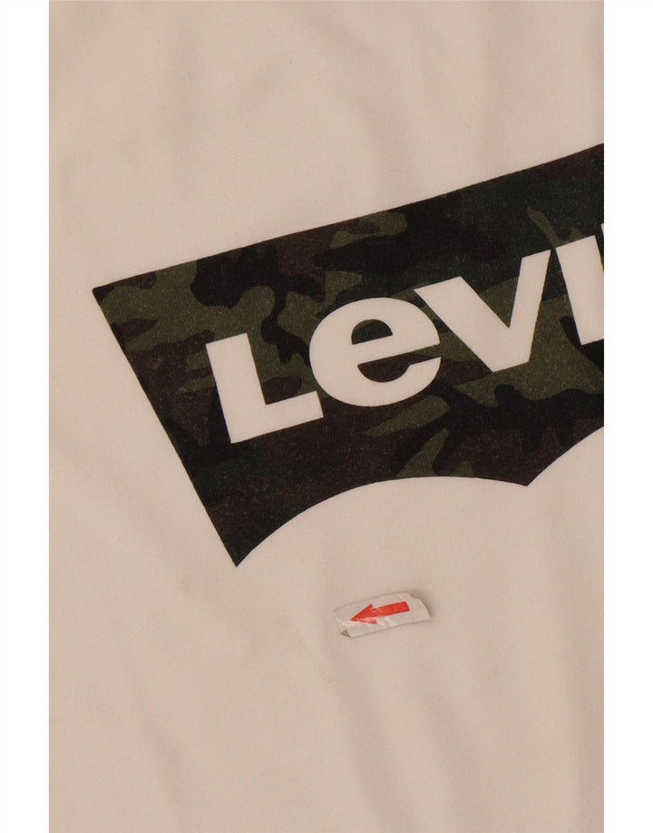 Мужская футболка с рисунком Levi's, топ 2XL, белый хлопок