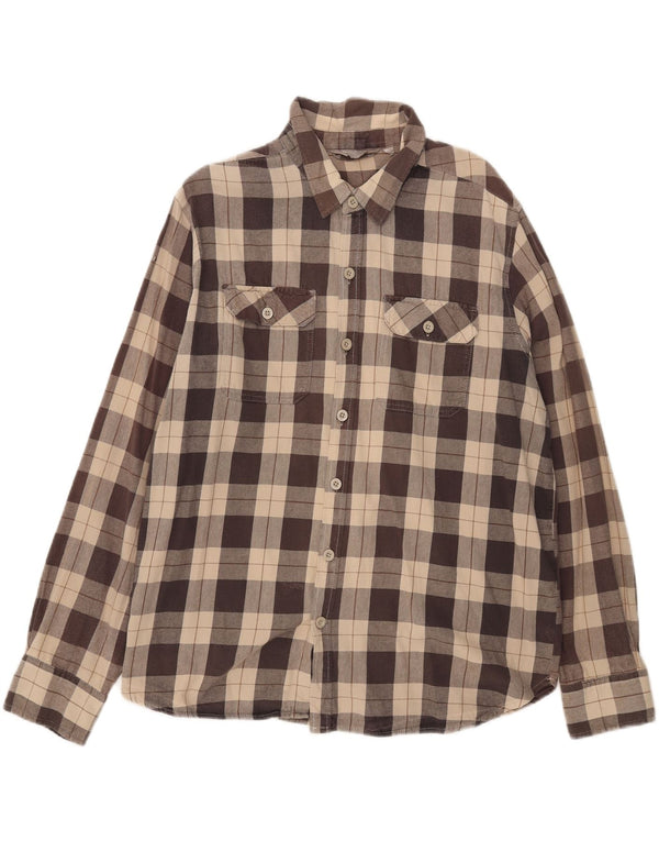 Мужская фланелевая рубашка Mountain Warehouse 2XL, коричневая клетка, хлопок