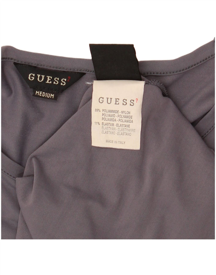 Женское платье-футболка Guess с рукавом 3/4 с рисунком UK 12, средний серый полиамид