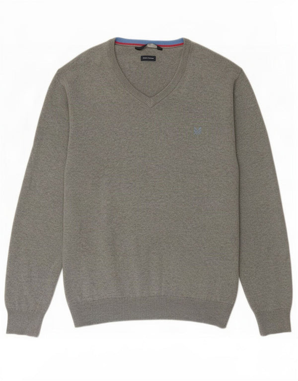 Мужской джемпер с v-образным вырезом J. Crew, 2XL, серый хлопок
