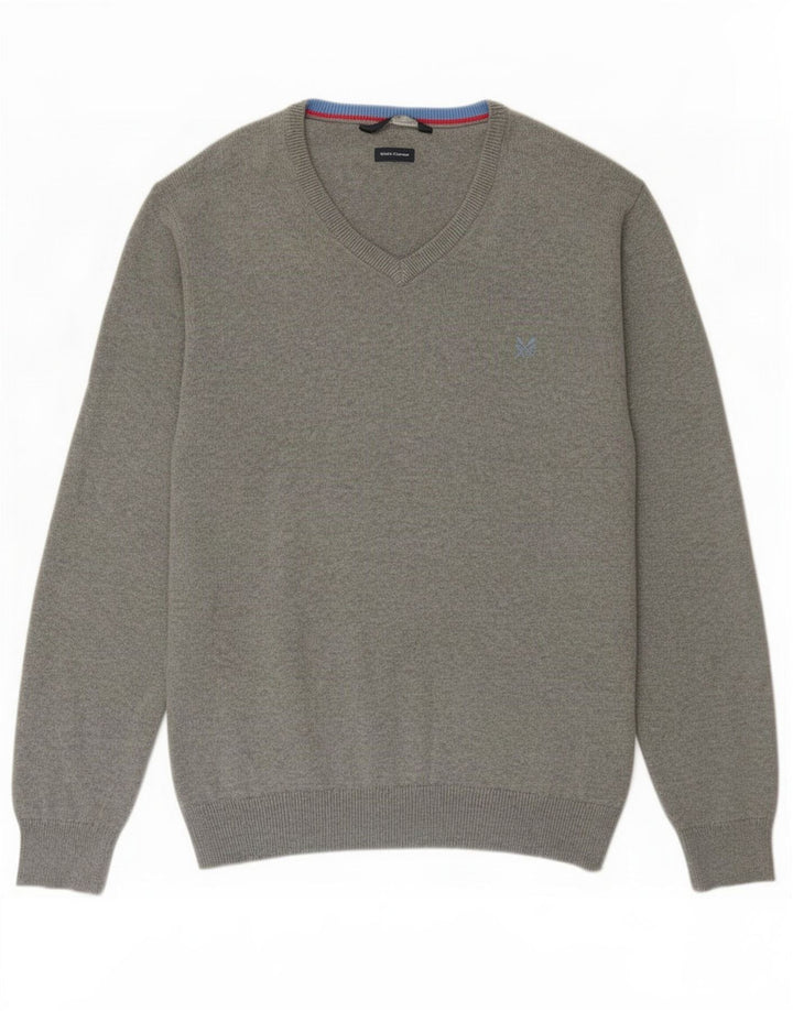 Мужской джемпер с v-образным вырезом J. Crew, 2XL, серый хлопок