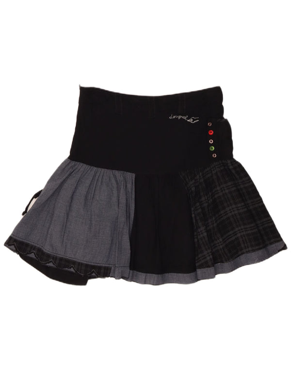 Женская мини-юбка Desigual EU 38 Medium W30 Черная лоскутная вискоза