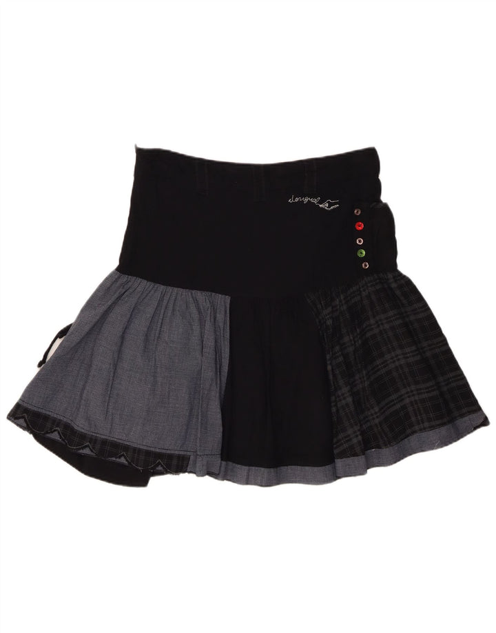 Женская мини-юбка Desigual EU 38 Medium W30 Черная лоскутная вискоза