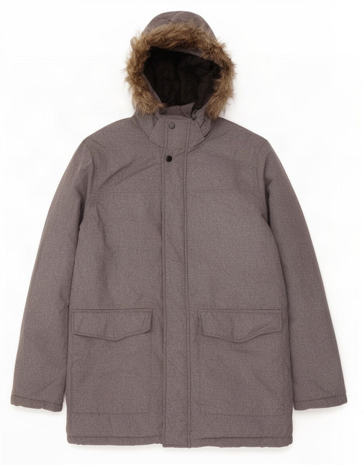 Мужская парка Jack & Jones с капюшоном UK 38 Средний Серый