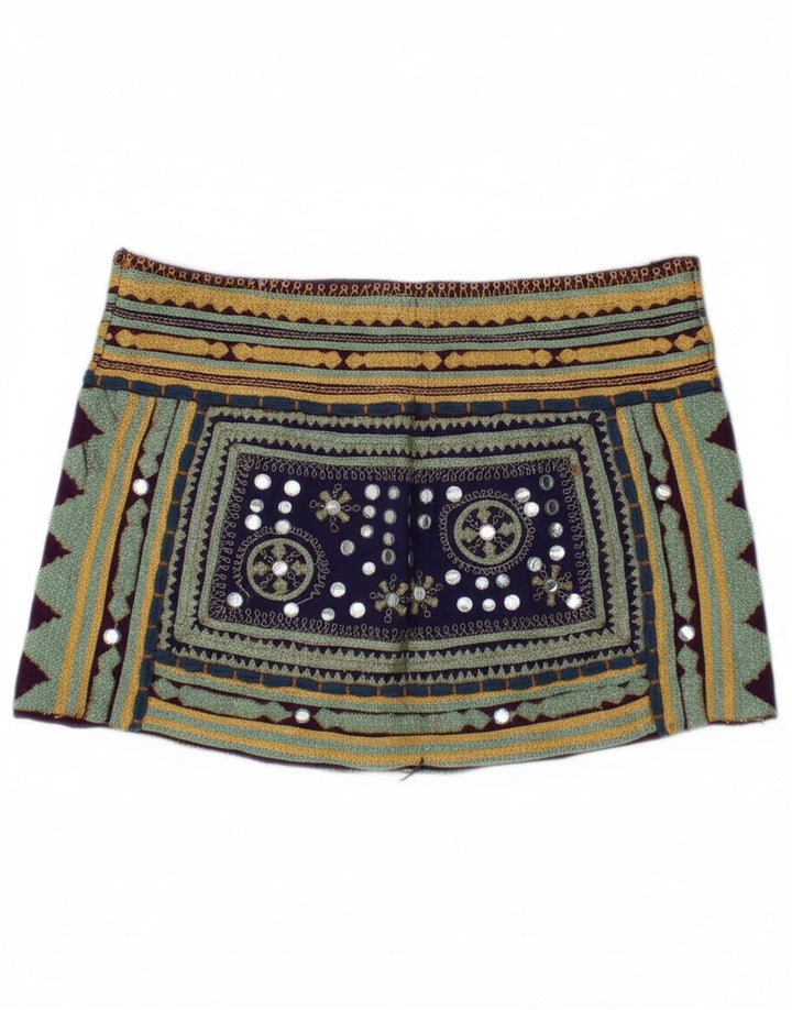 Женская мини-юбка Zara Medium W28, разноцветная с геометрическим узором