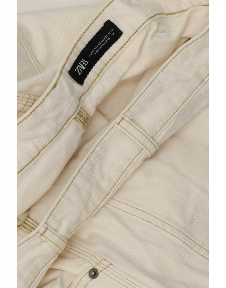 Мужские прямые джинсы карго Zara EU 42 большие W32 L30 бежевые