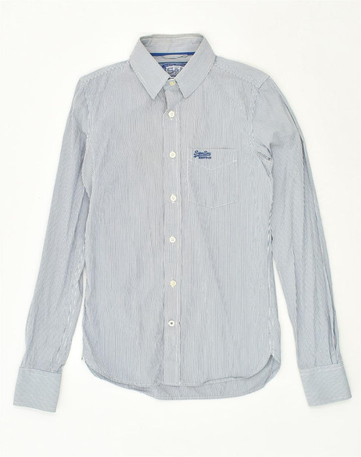 SUPERDRY Mens Shirt Small Blue Pinstripe Cotton | Vintage Superdry | Thrift | Second-Hand Superdry | Used Clothing | Messina Hembry 