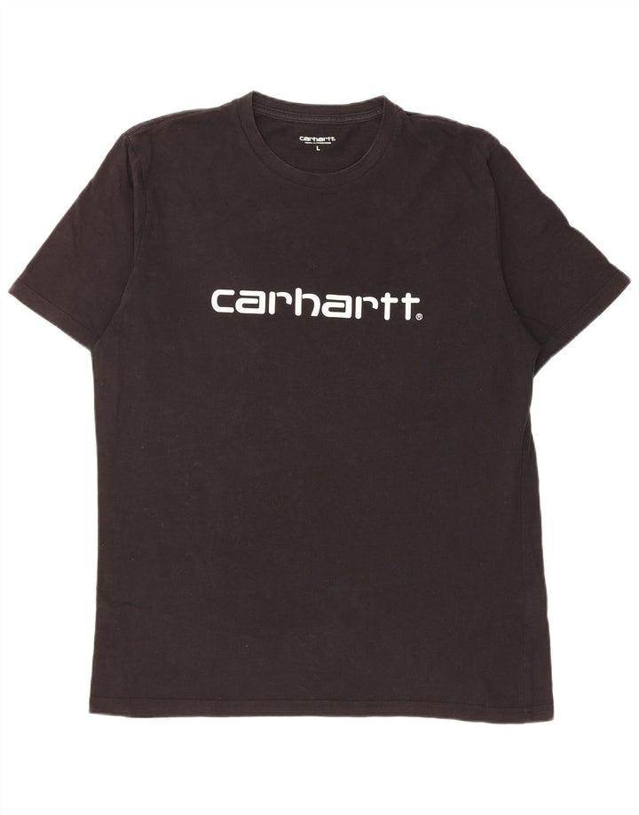Мужская футболка с рисунком Carhartt, большой черный хлопок