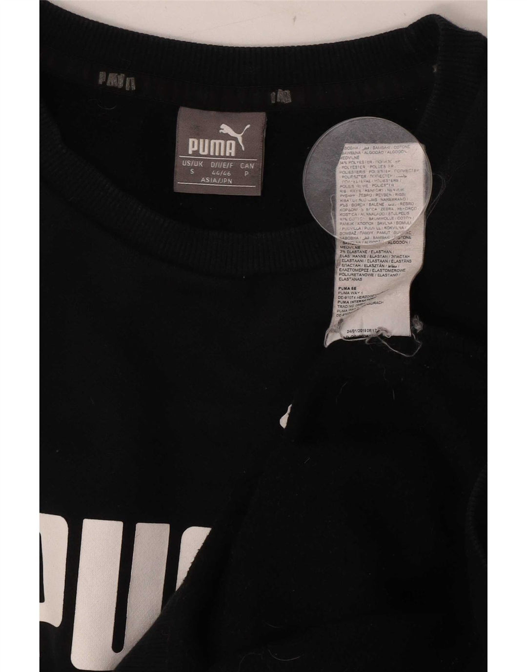 Мужской свитшот с рисунком Puma, маленький черный хлопковый джемпер