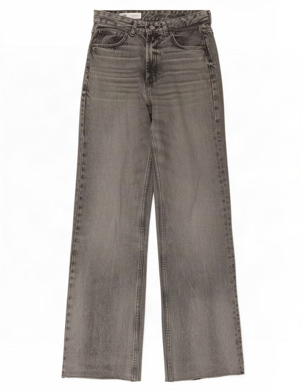 Женские широкие джинсы с высокой талией Zara EU 38, маленькие W28 L34, серые