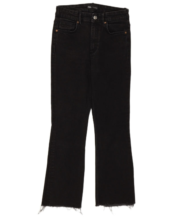 Женские джинсы Bootcut Zara EU 38, маленькие W28 L25, черный хлопок