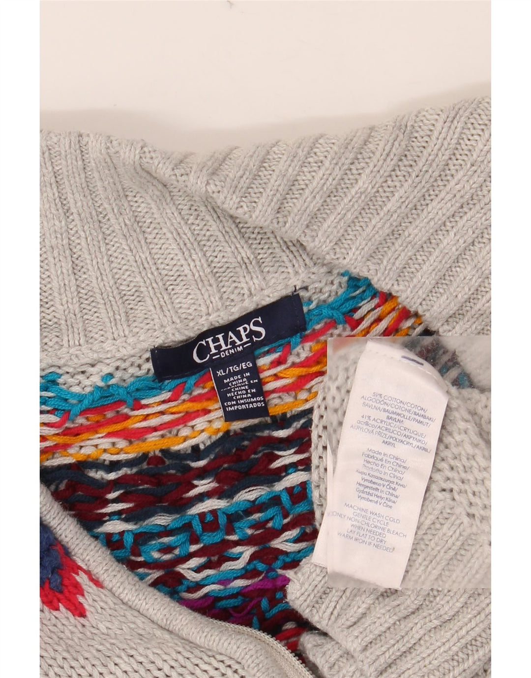Женский кардиган CHAPS UK 18 XL, серый хлопок Fair Isle