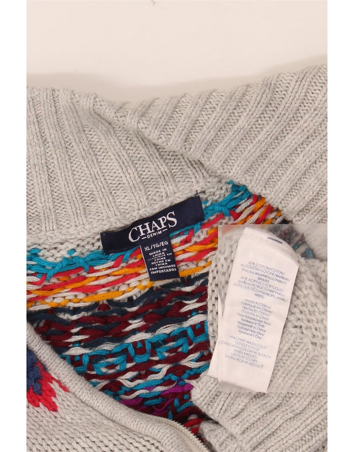 Женский кардиган CHAPS UK 18 XL, серый хлопок Fair Isle
