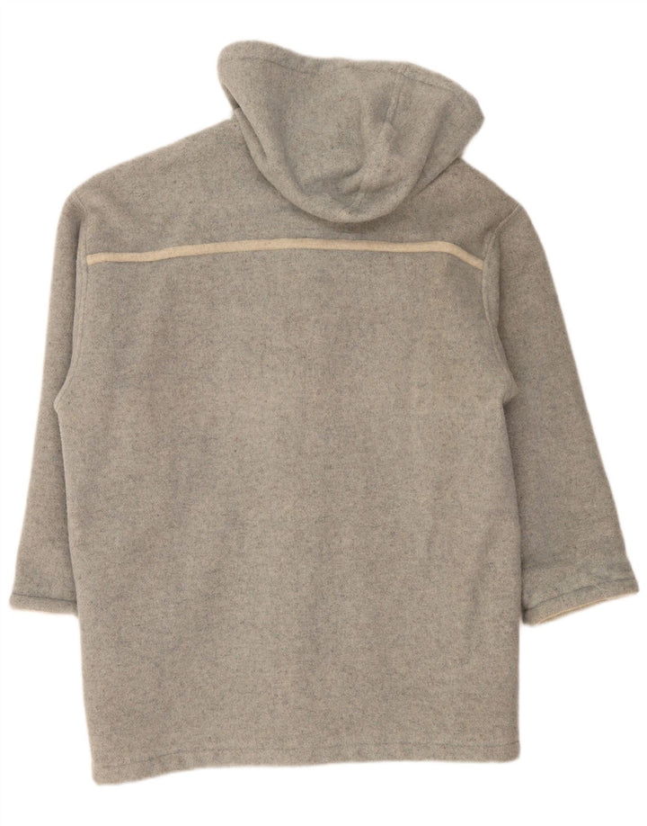 Винтажное женское пальто с капюшоном UK 18 XL, серое шерстяное