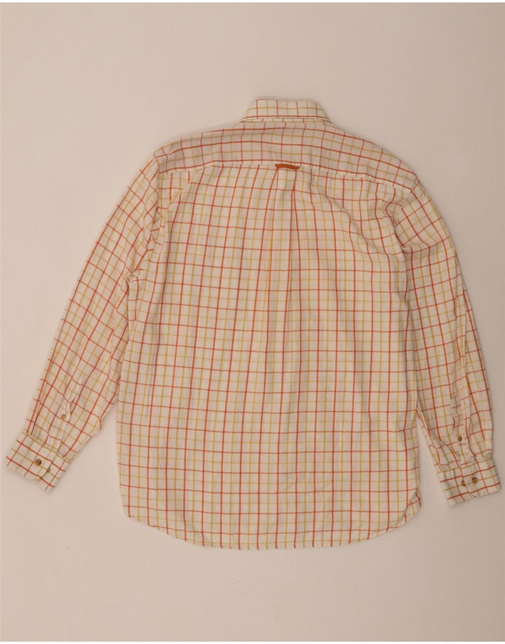Мужская рубашка Barbour XL в оранжевую клетку, хлопок