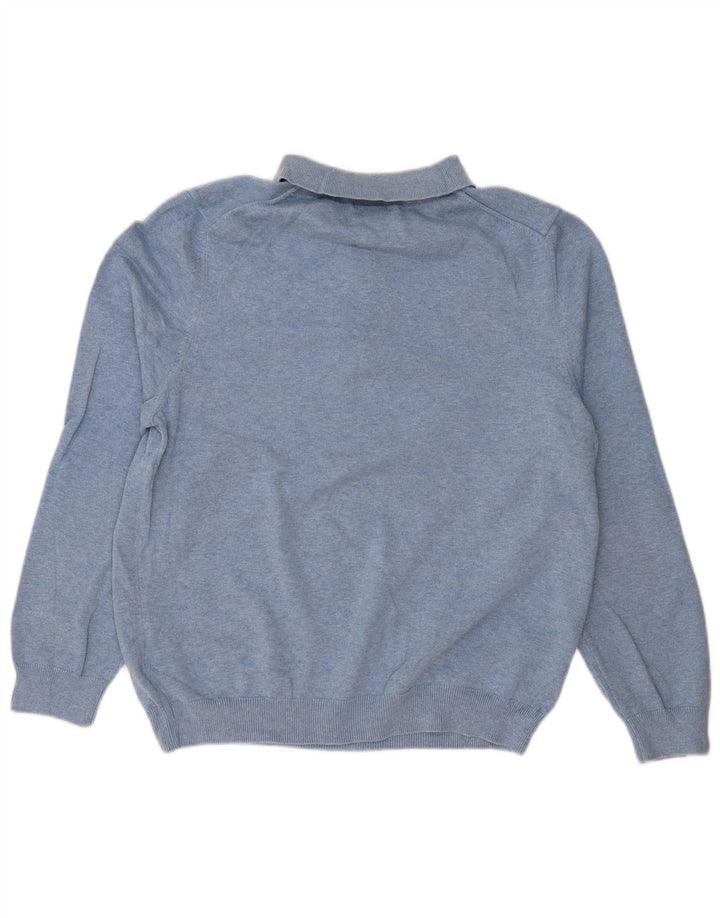 EDDIE BAUER Мужской свитер с воротником поло, средний синий хлопок, хлопок