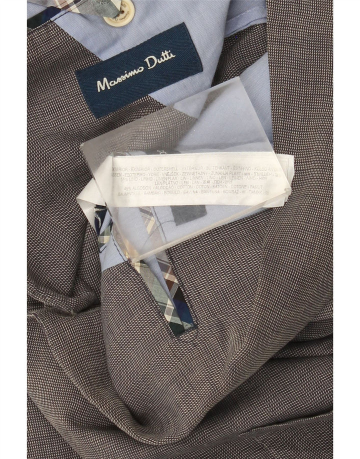 Мужской пиджак MASSIMO DUTTI на 2 пуговицах, Великобритания 38, средний серый хлопок
