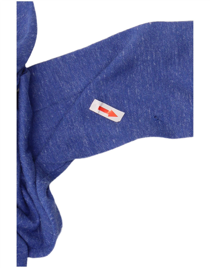 Женский свитер с капюшоном на молнии Nike UK 14, хлопковый средний синий в крапинку