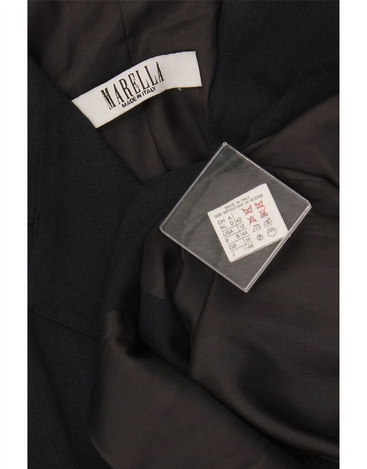 Женский пиджак MARELLA на 4 пуговицах UK 16, большой темно-синий из вискозы