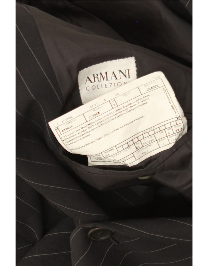 Мужской пиджак с 3 пуговицами Armani Collezioni IT 52, большой черный в тонкую полоску