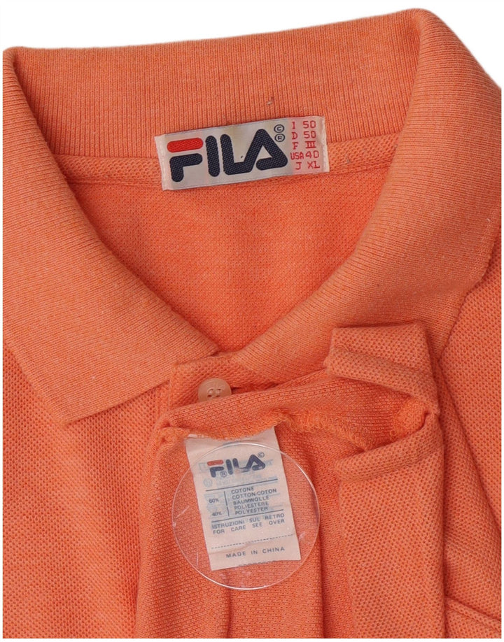 Мужская Рубашка Поло Fila IT 50 Средний Оранжевый Хлопок