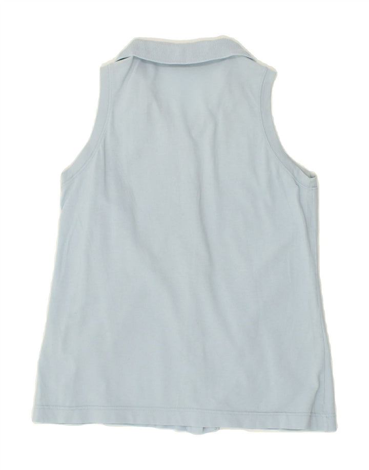 SERGIO TACCHINI Womens Sleeveless Shirt Blouse IT 40 Small Blue Cotton Vintage Sergio Tacchini and Second-Hand Sergio Tacchini from Messina Hembry 