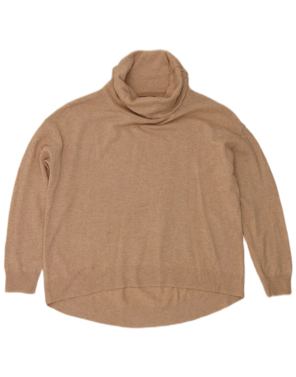 Женский свободный джемпер с высоким воротником Massimo Dutti UK 10, маленький бежевый