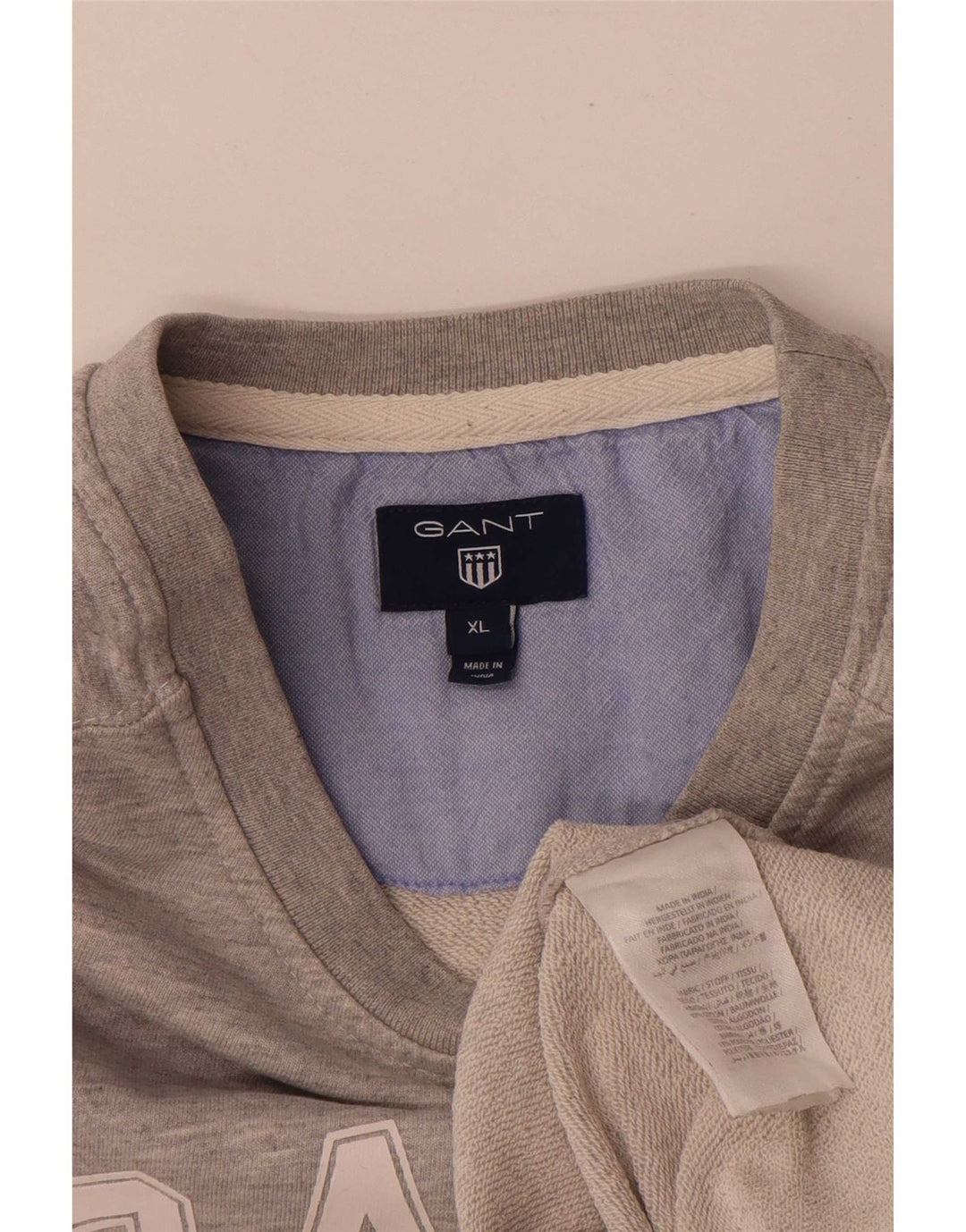 Мужской свитшот с рисунком Gant, XL, серый хлопок с крапинками