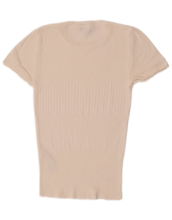 Topshop Женская футболка Top UK 8 Small Off White из вискозы