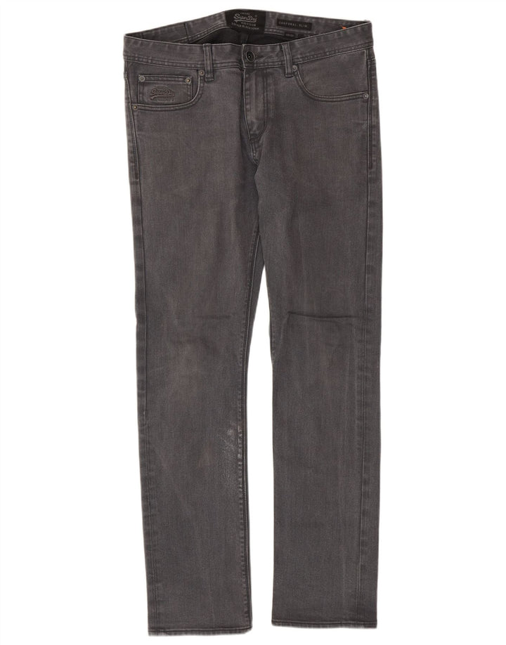 Мужские зауженные джинсы Superdry Corporal W33 L32, серый хлопок