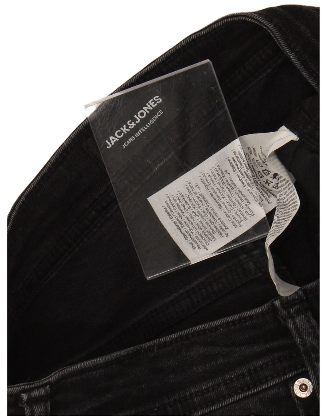 Мужские потертые джинсы скинни Jack & Jones W32 L32, черный хлопок