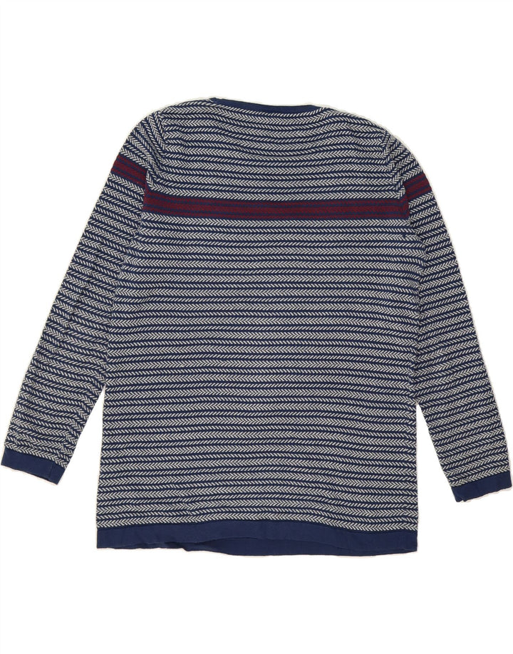 U.S. POLO ASSN. Mens Boat Neck Jumper Sweater Medium Blue Herringbone Vintage U.S. Polo Assn. and Second-Hand U.S. Polo Assn. from Messina Hembry 