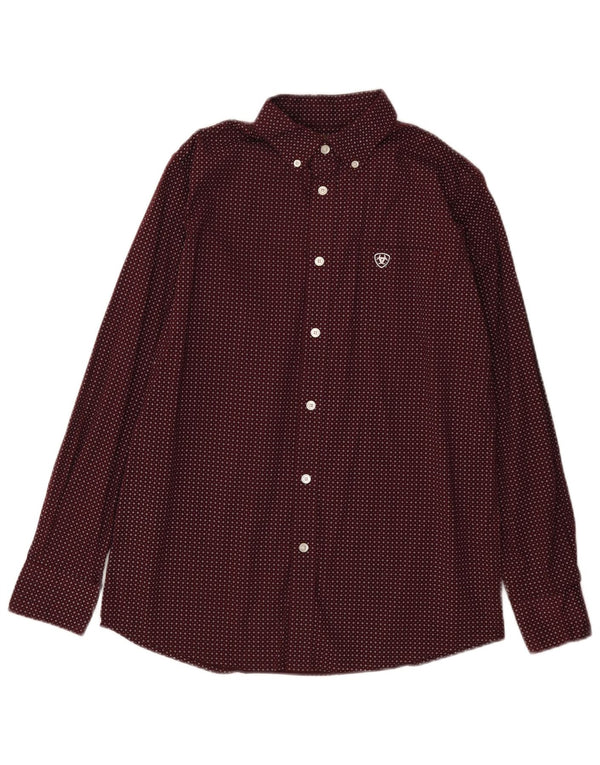 Рубашка Ariat для мальчиков 15-16 лет XL, бордовый, пятнистый хлопок