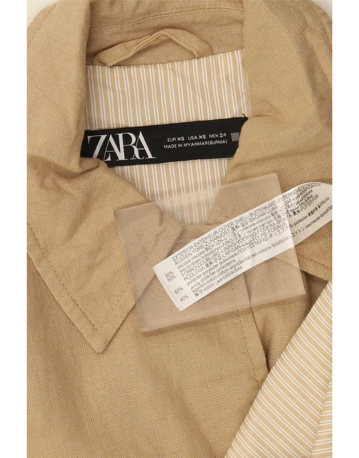 Женский бомбер оверсайз Zara UK 6 XS, бежевый из вискозы