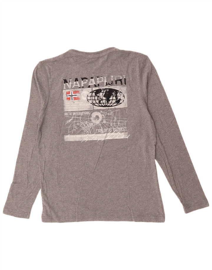NAPAPIJRI Мужской топ с длинным рукавом и рисунком, средний серый