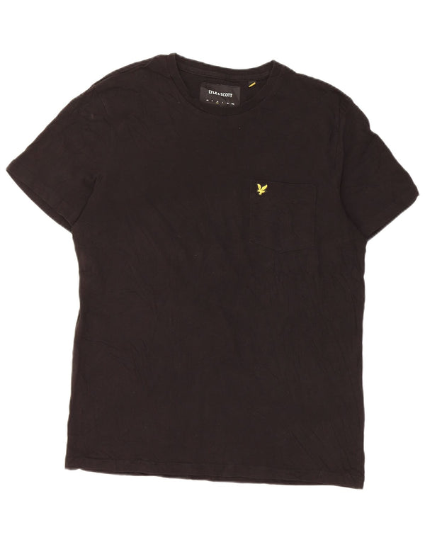 Мужская футболка Lyle & Scott из хлопка среднего размера, черная