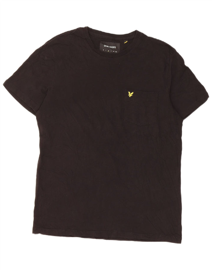 Мужская футболка Lyle & Scott из хлопка среднего размера, черная